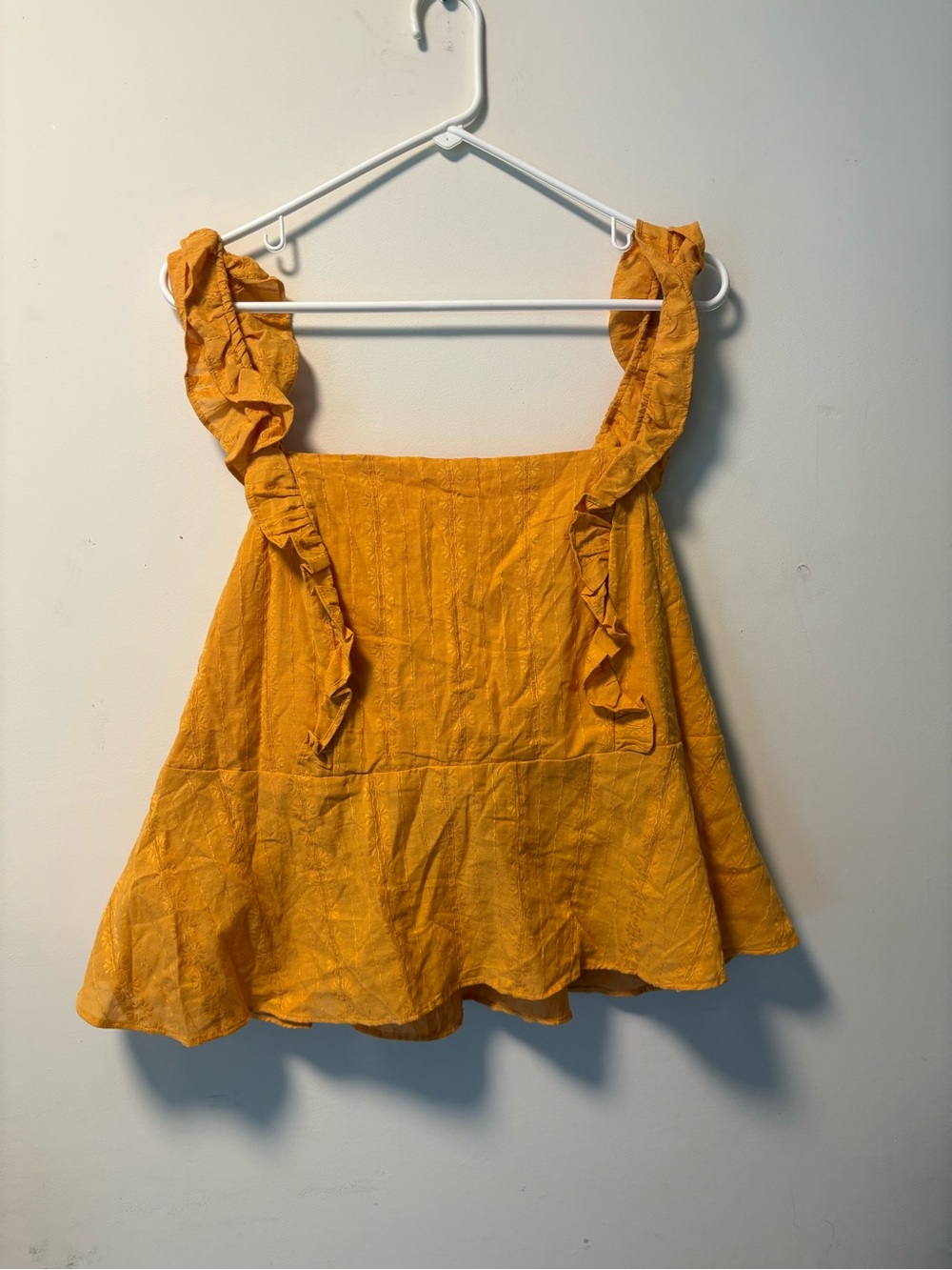 LC Lauren Conrad Mustard Yellow Ruffled Strap Tank